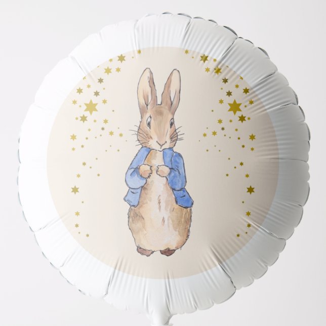 Peter the Rabbit with Gold Stars Balloon (Front)