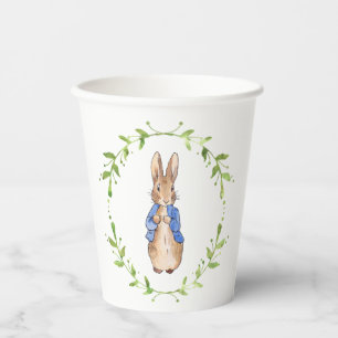 Peter the Rabbit with Green leaf Wreath  Paper Cups