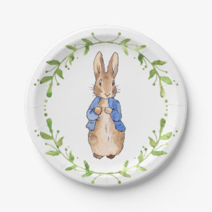 Peter the Rabbit with Green leaf Wreath  Paper Plates