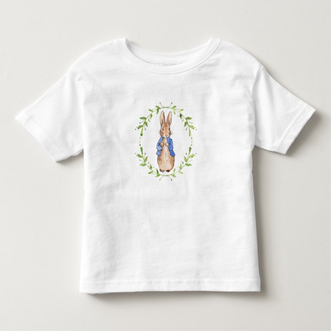 Peter the Rabbit with Green Leafy Wreath   Toddler T-shirt (Front)