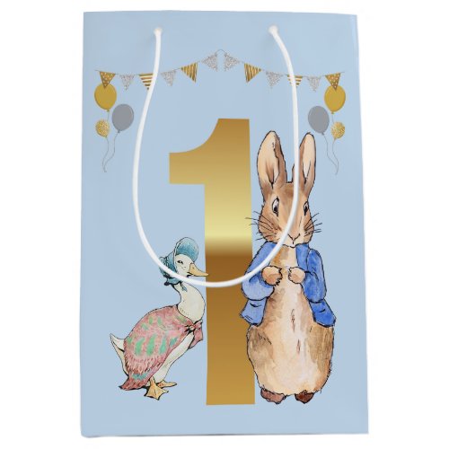 Peter the Rabbit with Jemima First birthday Medium Gift Bag