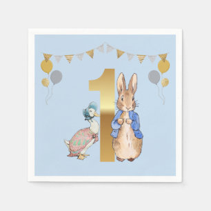 Peter the Rabbit with Jemima First Birthday Napkins