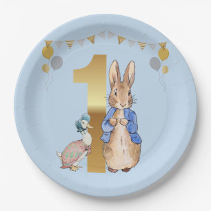 Peter the Rabbit with Jemima First Birthday Paper Plates