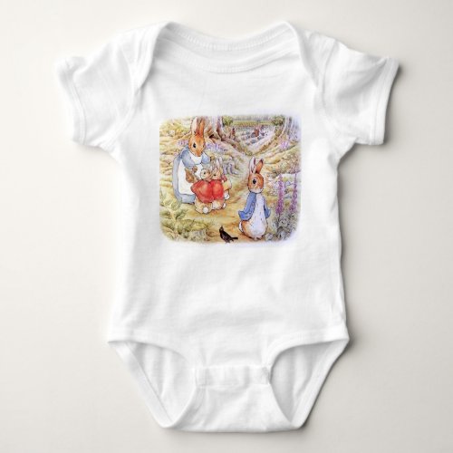 Peter the Rabbit with Josephine Bunny in the Woods Baby Bodysuit