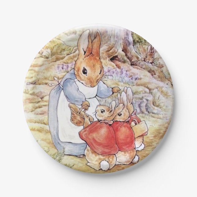 Peter the Rabbit with Josephine Bunny in the Woods Paper Plates (Front)
