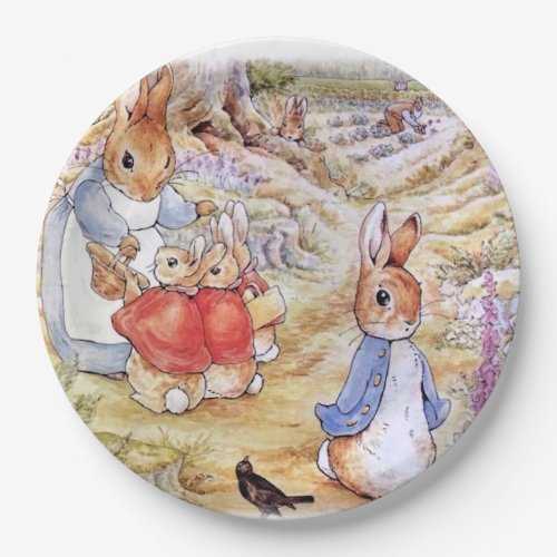 Peter the Rabbit with Josephine Bunny in the Woods Paper Plates