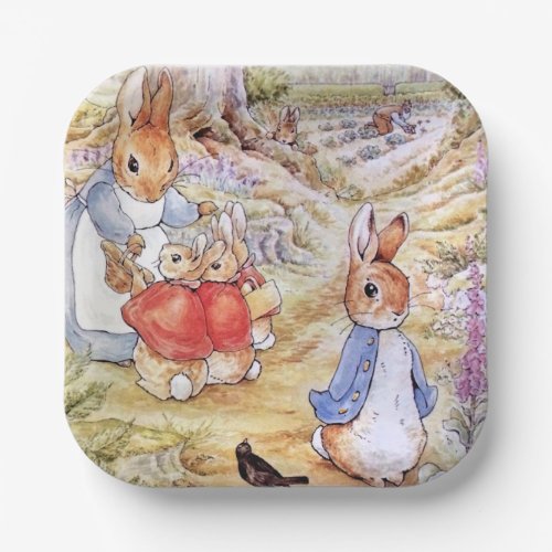 Peter the Rabbit with Josephine Bunny in the Woods Paper Plates