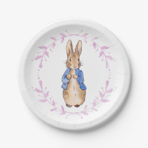 Peter the Rabbit with Pink leaf Wreath Paper Plates