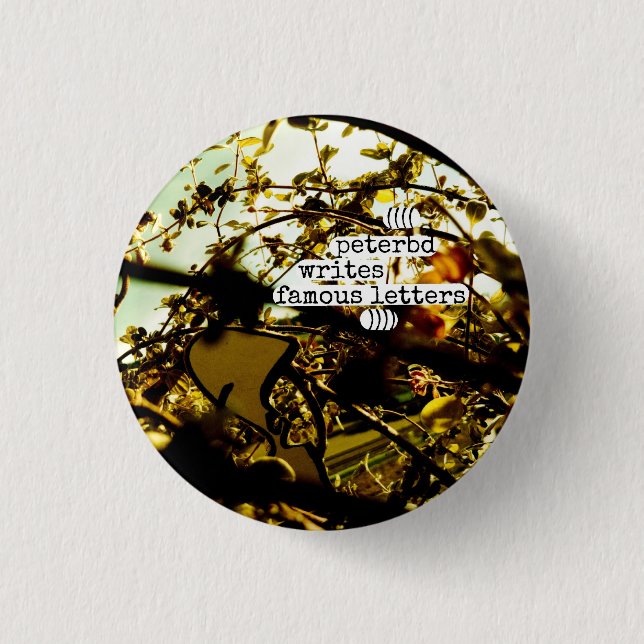 peterbd writes famous letters pinback button (Front)