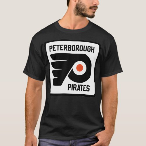 Peterborough Pirates Ice Hockey Retro Logo T_Shirt