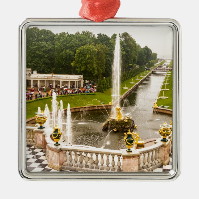 Peterhof Palace and Gardens St. Petersburg Russia Metal Ornament (Front)
