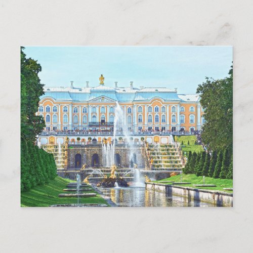 Peterhof Palace Grand Cascade Russia Postcard