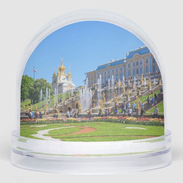 Peterhof Palace Grand Cascade – St. Petersburg Rus Snow Globe (Front)