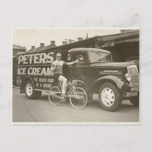 Peters Ice Cream Reo truck1936 Postcard