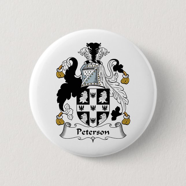 Peterson Family Crest Pinback Button (Front)