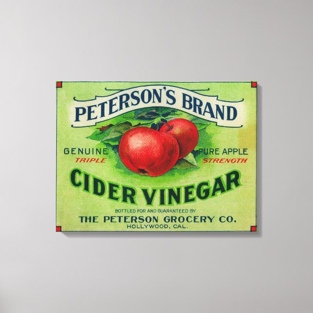 Peterson's Cider Vinegar Label Canvas Print (Front)
