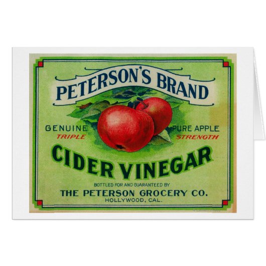 Peterson's Cider Vinegar Label Cards (Front Horizontal)