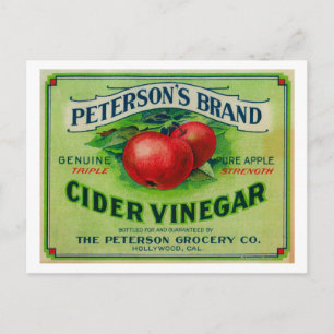 Peterson's Cider Vinegar Label Postcard