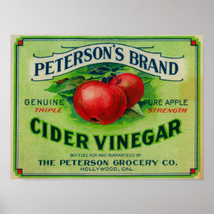 Peterson's Cider Vinegar Label Poster