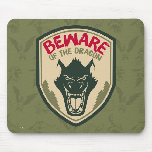 Petes Dragon  Beware of the Dragon Badge Mouse Pad