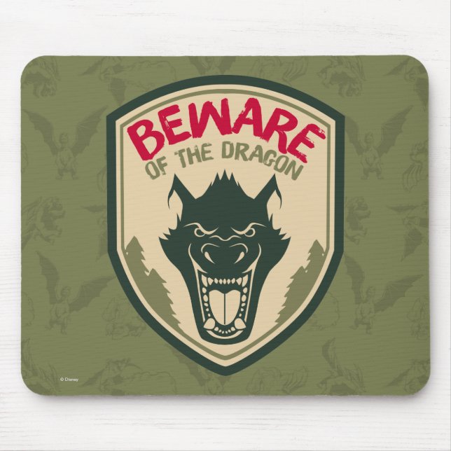 Pete's Dragon | Beware of the Dragon Badge Mouse Pad (Front)