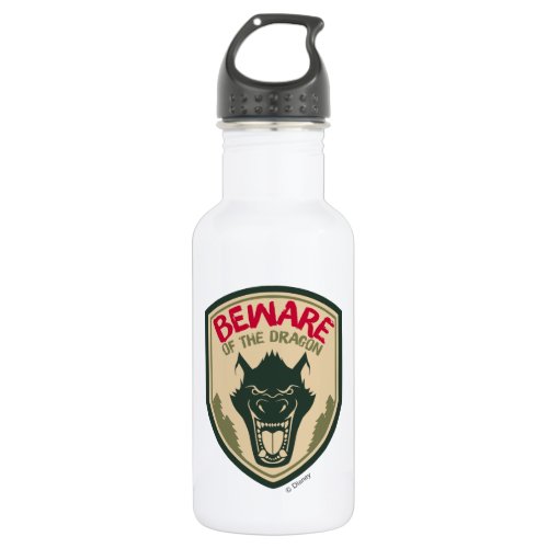 Petes Dragon  Beware of the Dragon Badge Stainless Steel Water Bottle
