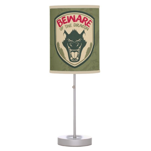 Petes Dragon  Beware of the Dragon Badge Table Lamp