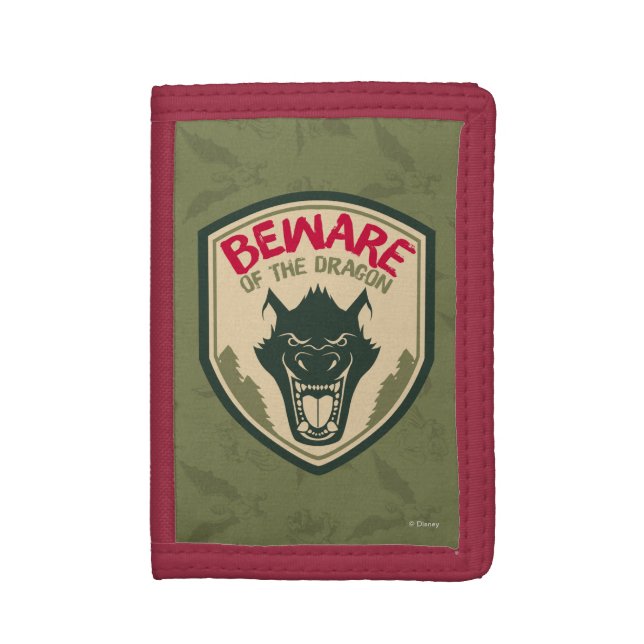 Pete's Dragon | Beware of the Dragon Badge Trifold Wallet (Front Vertical)
