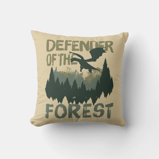 Pete's Dragon | Defender of the Forest Throw Pillow (Front)