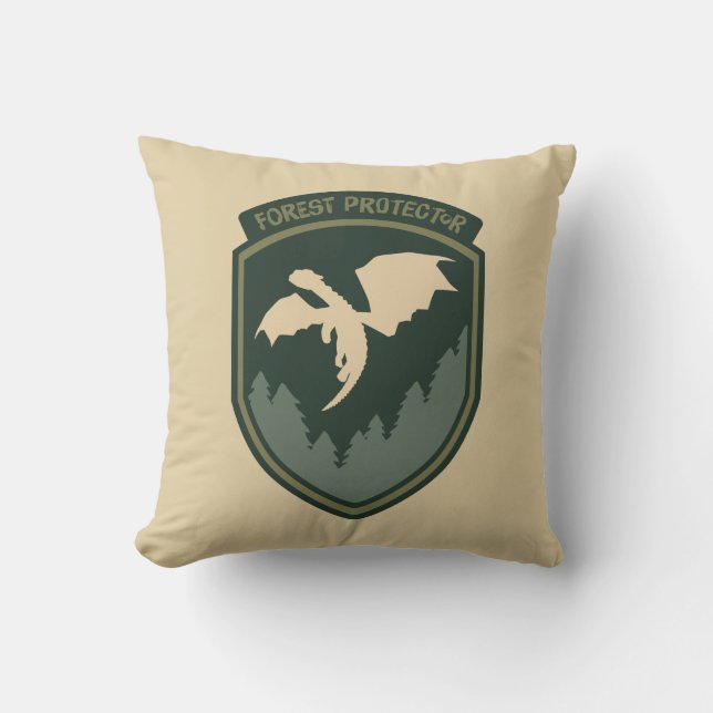 Pete's Dragon | Forest Protector Badge Throw Pillow (Front)