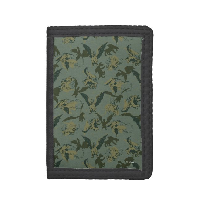 Pete's Dragon | Green Dragon Pattern Tri-fold Wallet (Front Vertical)