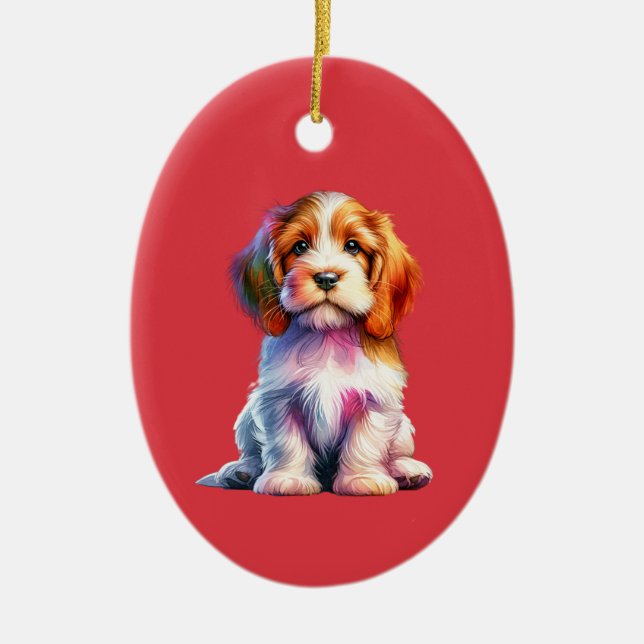 Petit Basset Griffon Vendeen Dog Ceramic Ornament (Front)