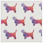 Petit Basset Griffon Vendeen Geo Dog Purple Fabric