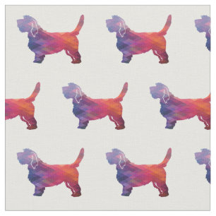 Petit Basset Griffon Vendeen Geo Dog Purple Fabric