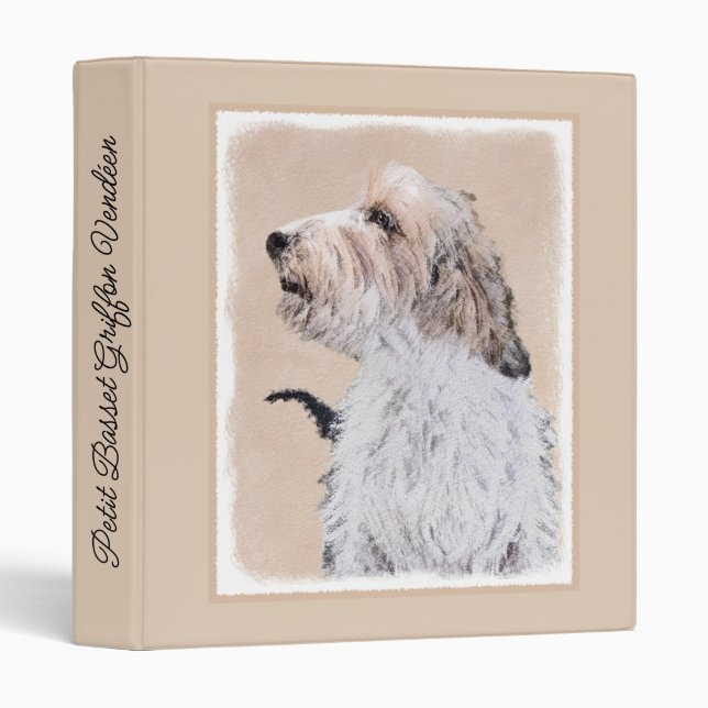 Petit Basset Griffon Vendéen Painting - Dog Art Bi 3 Ring Binder (Front/Spine)