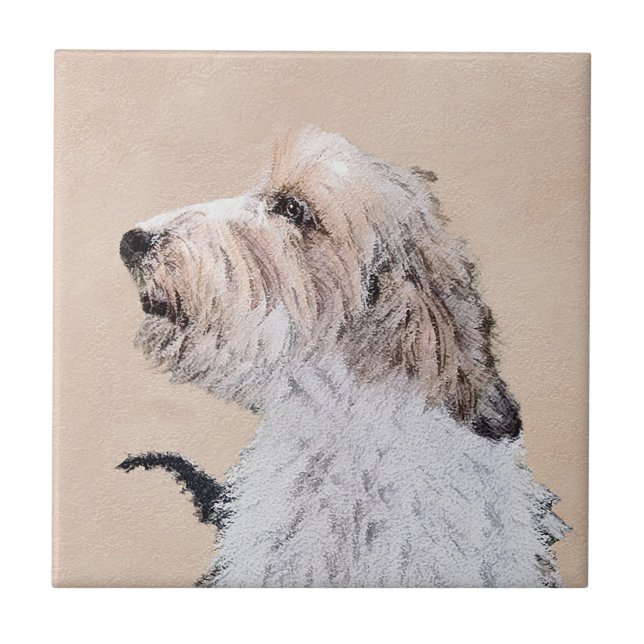 Petit Basset Griffon Vendéen Painting - Dog Art Ceramic Tile (Front)