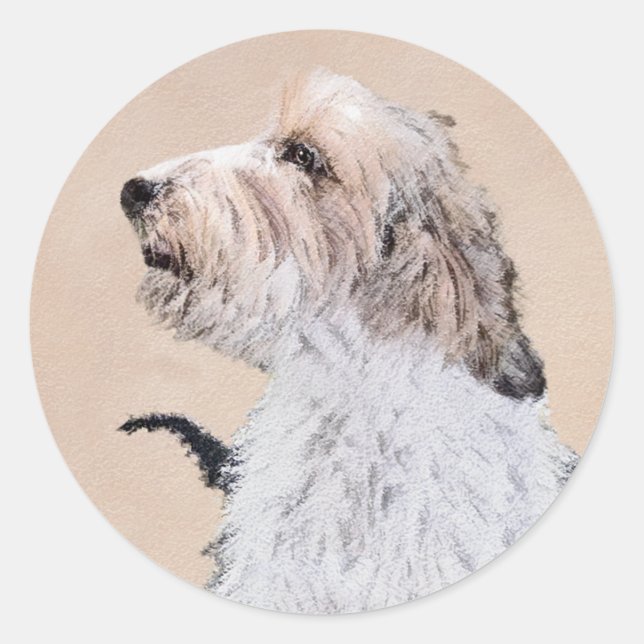 Petit Basset Griffon Vendéen Painting - Dog Art Classic Round Sticker (Front)