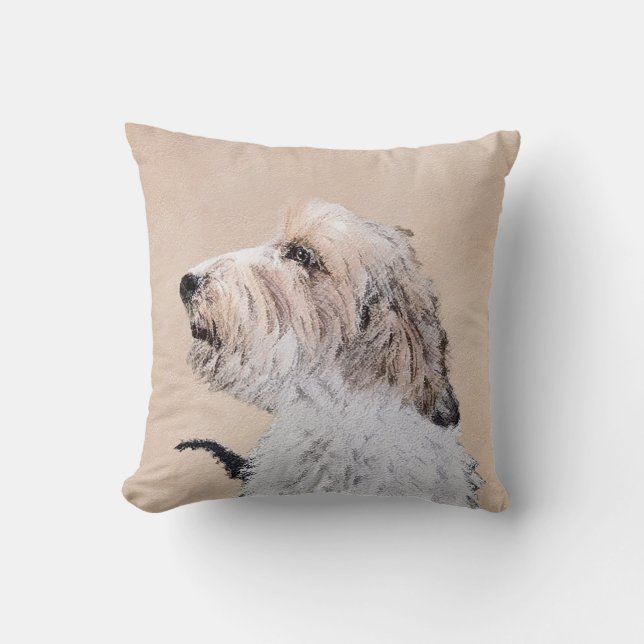 Petit Basset Griffon Vendéen Painting - Dog Art Throw Pillow (Front)