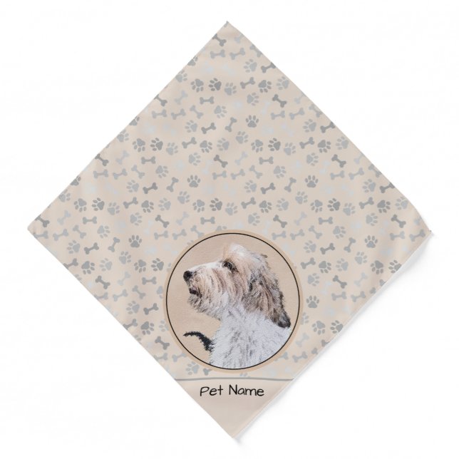Petit Basset Griffon Vendéen Painting PBGV Dog Art Bandana (Front)