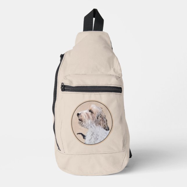 Petit Basset Griffon Vendéen Painting PBGV Dog Art Sling Bag (Front)