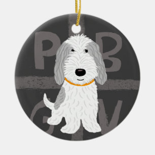 Petit Basset Griffon Vendeen PBGV Dog Holiday Ceramic Ornament