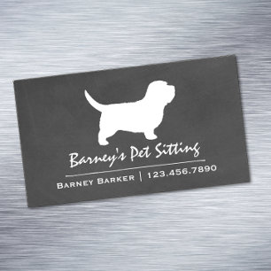 Petit Basset Griffon Vendeen PBGV Dog Silhouette Business Card Magnet