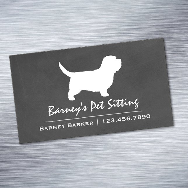 Petit Basset Griffon Vendeen PBGV Dog Silhouette Business Card Magnet (Creator Uploaded)