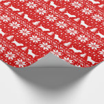 Petit Basset Griffon Vendeen Silhouettes Christmas Wrapping Paper<br><div class="desc">PBGV Holiday Gift Wrap. Red and white knit Christmas sweater style pattern with Petit Bassett Griffon Vendeen silhouettes. Brighten up someone’s holiday with a special gift wrapped in this cute dogs patterned wrapping paper. Check out Jenn's Doodle World for even more dogs Xmas gift wrap and PBGV lover's gifts.</div>