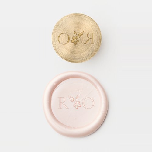 Petit Floral Couple Wedding Initials Wax Seal Stamp
