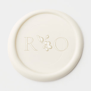 Petit Floral Couple Wedding Initials Wax Seal Sticker