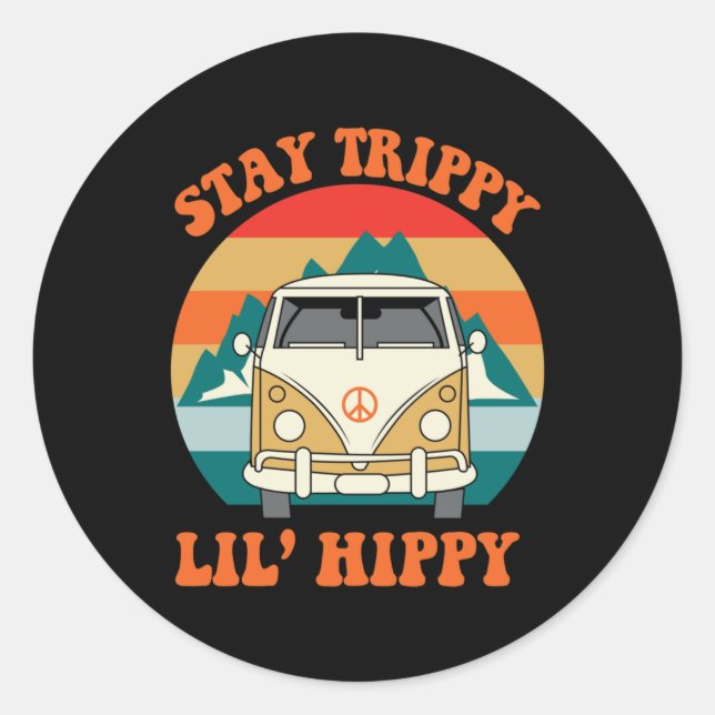 Petit hippie classic round sticker (Front)