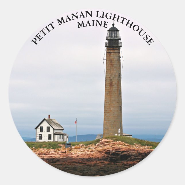 Petit Manan Lighthouse, Maine Round Stickers (Front)