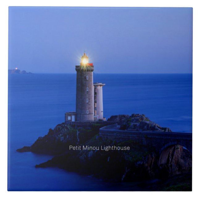 Petit Minou Lighthouse, Plouzane, France Ceramic Tile (Front)