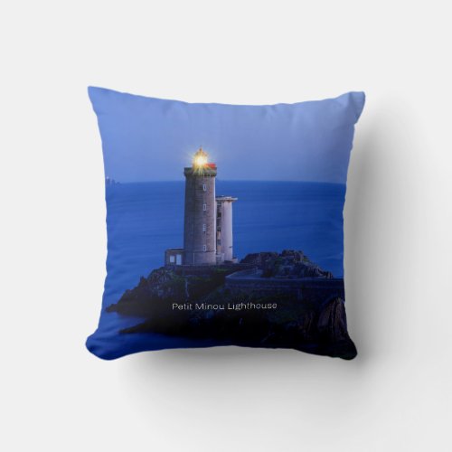 Petit Minou Lighthouse Plouzane France Throw Pillow